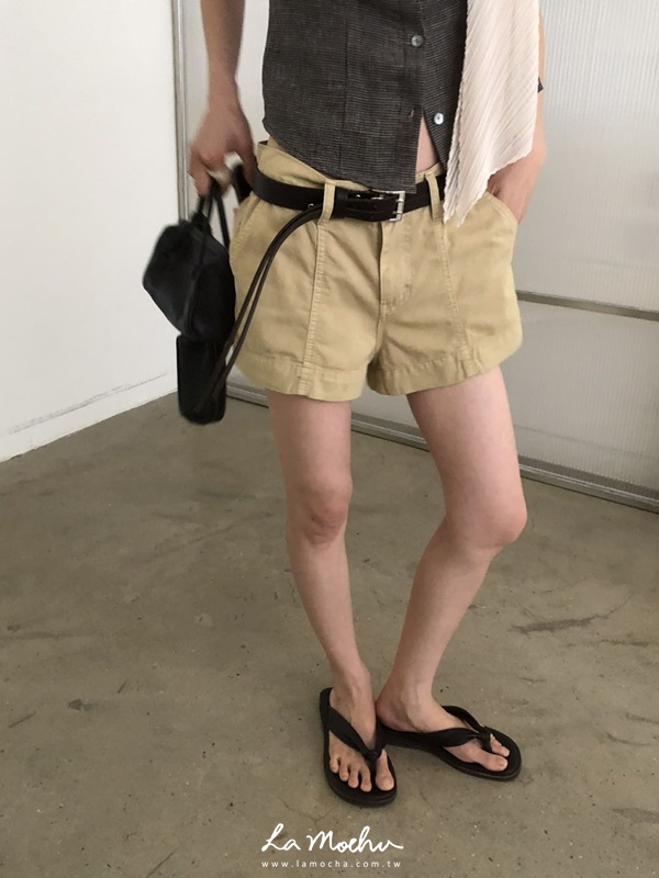 鬆弛感剪裁工作短褲